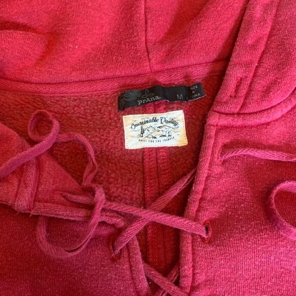 Prana Cozy Up Red Hemp Blend Hoodie -- Size M - Picture 6 of 6